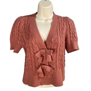 Express Cable Knit Cardigan Womens XS Preppy Feminine Romantic‎ Twee Coquette